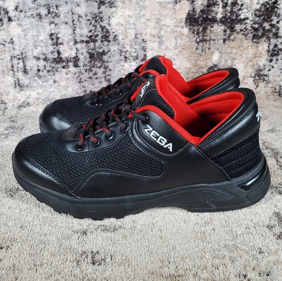 Zeba Men's Hands-Free Sneacker Cosmic Black Knit and Leather Size 10.5 - Picture 6 of 12